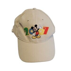 Disney 2007 Mickey Mouse Disneyland Resort Tan Embroidered Baseball Cap Hat